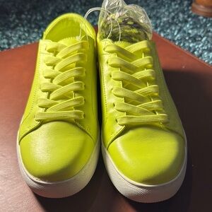 Kenneth Cole New York LEATHER Neon Yellow Sneakers